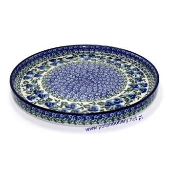 Taca z podwyższonym rantem Ø26cm dek. 2273X Niebieskie Bratki